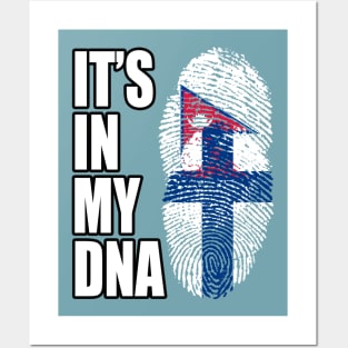 Finnish And Nepalese Mix DNA Flag Heritage Posters and Art